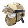 PJ Type Tactical Airsoft Fast Helmet and Foldable Half Face Mesh Guard with Ear Protection Adjustable Chin Strap Full Face Protection Set for Paintball BB Gun view 1