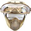 PJ Type Tactical Airsoft Fast Helmet and Foldable Half Face Mesh Guard with Ear Protection Adjustable Chin Strap Full Face Protection Set for Paintball BB Gun view 2