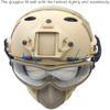 PJ Type Tactical Airsoft Fast Helmet and Foldable Half Face Mesh Guard with Ear Protection Adjustable Chin Strap Full Face Protection Set for Paintball BB Gun view 3