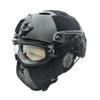 PJ Type Tactical Airsoft Fast Helmet and Foldable Half Face Mesh Guard with Ear Protection Adjustable Chin Strap Full Face Protection Set for Paintball BB Gun view 2