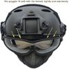 PJ Type Tactical Airsoft Fast Helmet and Foldable Half Face Mesh Guard with Ear Protection Adjustable Chin Strap Full Face Protection Set for Paintball BB Gun view 3