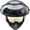 PJ Type Tactical Airsoft Fast Helmet and Foldable Half Face Mesh Guard with Ear Protection Adjustable Chin Strap Full Face Protection Set for Paintball BB Gun view 4