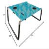 Neso Beach Table - Lightweight, Portable and Foldable Table for Beach, Camping and Outdoor Adventures - Stable Surface - with Cup Holder for Drinks and Phone Pockets - Aqua Fronds view 3