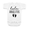 Pineapple Pancake Kids Hola Abuelitos Pregnancy Announcement Infant Bodysuit for Grandparents | Abuelo Y Abuela Gift (0-3 month, White) view 1