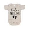 Pineapple Pancake Kids Hola Abuelitos Pregnancy Announcement Infant Bodysuit for Grandparents | Abuelo Y Abuela Gift (0-3 month, White) view 2