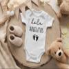 Pineapple Pancake Kids Hola Abuelitos Pregnancy Announcement Infant Bodysuit for Grandparents | Abuelo Y Abuela Gift (0-3 month, White) view 4