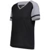 Augusta Sportswear Women's Fanatic 2.0 Tee, Black/Grey Heather, XXS view 1
