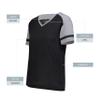 Augusta Sportswear Women's Fanatic 2.0 Tee, Black/Grey Heather, XXS view 4