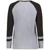 Augusta Sportswear Women's Fanatic 2.0 Long Sleeve Tee, Grey Heather/Black, 2XL view 3