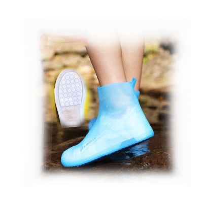 Rain Boots Waterproof Overshoes Silicone Waterproof Shoe Cover Reusable, Double-layer Sole For Abrasion Resistance Suitable For Women, Men, Children, Teenagers ( Color : D , Size : XX-Large(12in) )
