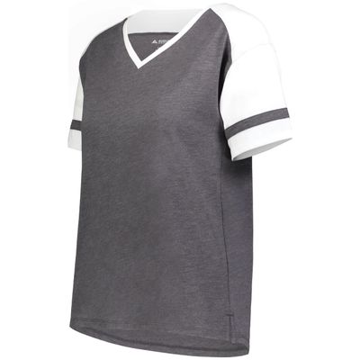 Augusta Sportswear Women's Fanatic 2.0 Tee, Carbon Heather/White, S