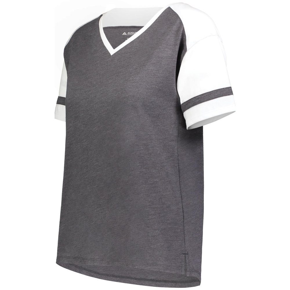 Augusta Sportswear Women's Fanatic 2.0 Tee, Carbon Heather/White, S