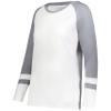Augusta Sportswear Women's Fanatic 2.0 Long Sleeve Tee, White/Grey Heather, XXS view 1