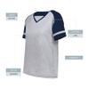 Augusta Sportswear Women's Fanatic 2.0 Tee, Grey Heather/Navy, XS view 4