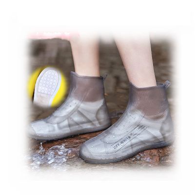 Rain Boots Waterproof Overshoes Silicone Waterproof Shoe Cover Reusable, Double-layer Sole For Abrasion Resistance Suitable For Women, Men, Children, Teenagers ( Color : A , Size : Large(10in) )