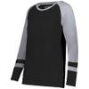 Augusta Sportswear Women's Fanatic 2.0 Long Sleeve Tee, Black/Grey Heather, S view 1