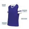 Augusta Sportswear Women's Fanatic 2.0 Tee, Purple/White, XXS view 4