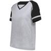 Augusta Sportswear Women's Fanatic 2.0 Tee, Grey Heather/Black, L view 1
