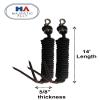 Majestic Ally 14' Pack of 2 Poly Training Lead Rope with Leather Popper for Horses & Livestock  14 Foot Long and 5/8 inch Thick - Replaceable Heavy-Duty Bolt Snap (Navy-Blue-White) view 2