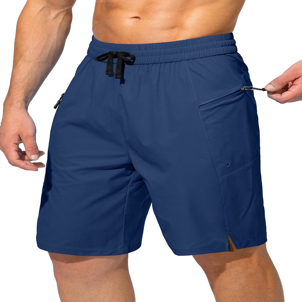 Men's Swim Trunks Quick Dry Board Shorts with Zipper Pockets Beach Shorts Bathing Suits for Men - No Mesh Liner(Midnight,XXL)