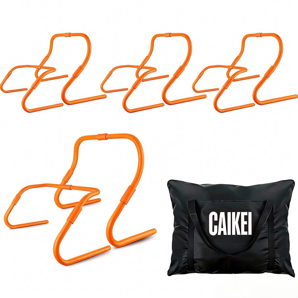 CAIKEI Agility Speed Hurdles Upgraded Training Hurdles Adjustable Height,Ultra Durable All-in-One Speed Hurdles with Carrying Bag, 6 Pack