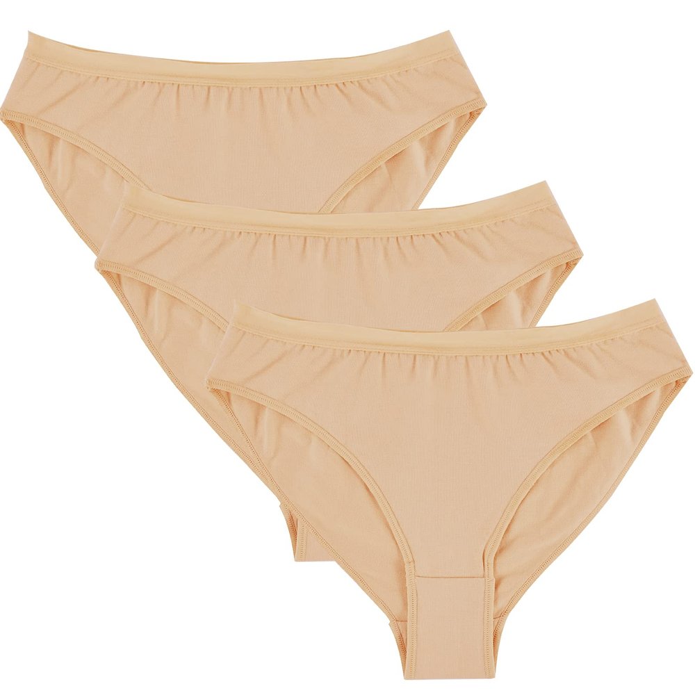 NEWCHAO Dance Panties, Ballet Briefs, Gymnastics Underpants Beige Seamless for Girls and Women