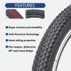 2-Pack 20-inch Mountain Bike Tires: Hycline 20x2.125 inch (57-406mm) Folding Replacement Puncture-Resistant Bicycle Tires with Pair Tire Levers for MTB Off-Road Bike view 3