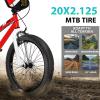 2-Pack 20-inch Mountain Bike Tires: Hycline 20x2.125 inch (57-406mm) Folding Replacement Puncture-Resistant Bicycle Tires with Pair Tire Levers for MTB Off-Road Bike view 4