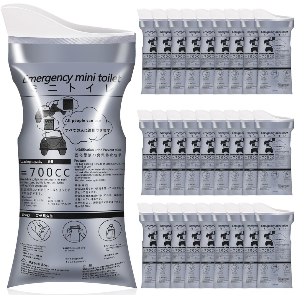 OUMEE 28/23/20/12/8 Pack Disposable Urine Bags, 700ML Travel Pee Bags Unisex Urinal Bag Vomit Bag for Travel Traffic Jam Emergency Portable Camping Urinal Bags for Men Women (23)