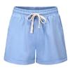 Fuwenni Women's Plus Size Shorts Summer Casual Elastic Waist Comfy Beach Shorts with Drawstring Sky Blue XXL view 1