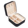 MODENGKONGJIAN Mini Jewelry Travel Case, PU Leather Travel Jewelry Organizer Box, Small Portable Portable Jewellery Storage Holder for Womens Rings Earrings Necklaces Bracelets (Black) view 1