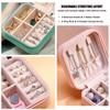 MODENGKONGJIAN Mini Jewelry Travel Case, PU Leather Travel Jewelry Organizer Box, Small Portable Portable Jewellery Storage Holder for Womens Rings Earrings Necklaces Bracelets (Black) view 3