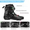 PASENDI Professional 4X80Mm Wheels Inline Skates,Outdoor Fitness Single Row Inline Skates for Adult Women Men, Black Adult Male.US Men9.5/Women10.5/28.5CM,Black view 2