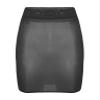 QinCiao Women Mesh Lace Bodycon Mini Skirt Club Wear Party Shiny Glossy Above Knee Pencil Skirt Black One Size view 3