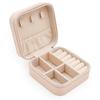 MODENGKONGJIAN Mini Jewelry Travel Case, PU Leather Organizer Box, Small Portable Jewellery Storage Holder for Womens Rings Earrings Necklaces Bracelets (Pink) view 1