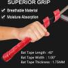 VEASAERS Bat Grip Tape Baseball Softball 2/4 Pack 40 inch 1.75mm Precut and Full Adhesive Back Pro Feel Soft Comfortable Tapes for Old Bats Handles (2 Pcs-Red Hexagon) view 4