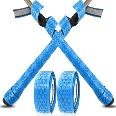 VEASAERS Bat Grip Tape Baseball Softball 2/4 Pack 40 inch 1.75mm Precut and Full Adhesive Back Pro Feel Soft Comfortable Tapes for Old Bats Handles (2 Pcs-Blue Hexagon)