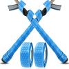 VEASAERS Bat Grip Tape Baseball Softball 2/4 Pack 40 inch 1.75mm Precut and Full Adhesive Back Pro Feel Soft Comfortable Tapes for Old Bats Handles (2 Pcs-Blue Hexagon) view 1