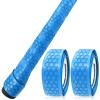 VEASAERS Bat Grip Tape Baseball Softball 2/4 Pack 40 inch 1.75mm Precut and Full Adhesive Back Pro Feel Soft Comfortable Tapes for Old Bats Handles (2 Pcs-Blue Hexagon) view 2