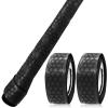 VEASAERS Bat Grip Tape Baseball Softball 2/4 Pack 40 inch 1.75mm Precut and Full Adhesive Back Pro Feel Soft Comfortable Tapes for Old Bats Handles (2 Pcs-Black Hexagon) view 2