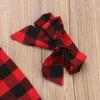 Zekky Baby Boy Summer Outfit Sets White Long Sleeve Letter Print Romper + Deer Head Print Plaid Pants + Hat g12 Casual view 4