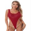 Alvivi Women's One-Piece Bikini Monokini Swimsuits Backless High Cut Thong Teddy Lingerie Bodysuit Red One Size view 2