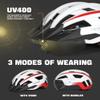 VICTGOAL Bike Helmet for Men Women with Led Light Detachable Magnetic Goggles Removable Sun Visor Mountain & Road Bicycle Helmets Adjustable Size Adult Cycling Helmets (M: 54-58 cm, White) view 2