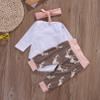 Baby Boy Summer Outfit Sets White Long Sleeve Letter Print Romper + Deer Head Print Plaid Pants + Hat (Pink Grey,12-18 Months), ZE1 view 3