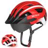 VICTGOAL Bike Helmet for Men Women with Led Light Detachable Magnetic Goggles Removable Sun Visor Mountain & Road Bicycle Helmets Adjustable Size Adult Cycling Helmets (M: 54-58 cm, Red) view 1