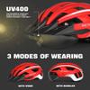VICTGOAL Bike Helmet for Men Women with Led Light Detachable Magnetic Goggles Removable Sun Visor Mountain & Road Bicycle Helmets Adjustable Size Adult Cycling Helmets (M: 54-58 cm, Red) view 2