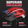 VICTGOAL Bike Helmet for Men Women with Led Light Detachable Magnetic Goggles Removable Sun Visor Mountain & Road Bicycle Helmets Adjustable Size Adult Cycling Helmets (M: 54-58 cm, Red) view 3