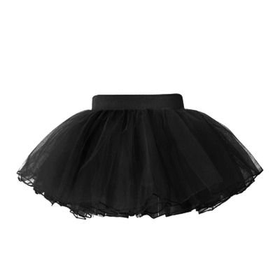 Aislor Girls Ballet Skirts 4 Layers Net Crinoline Slip Petticoat Birthday Dress up Party Underskirt Ballerina Dancewear Black 11-16 Years