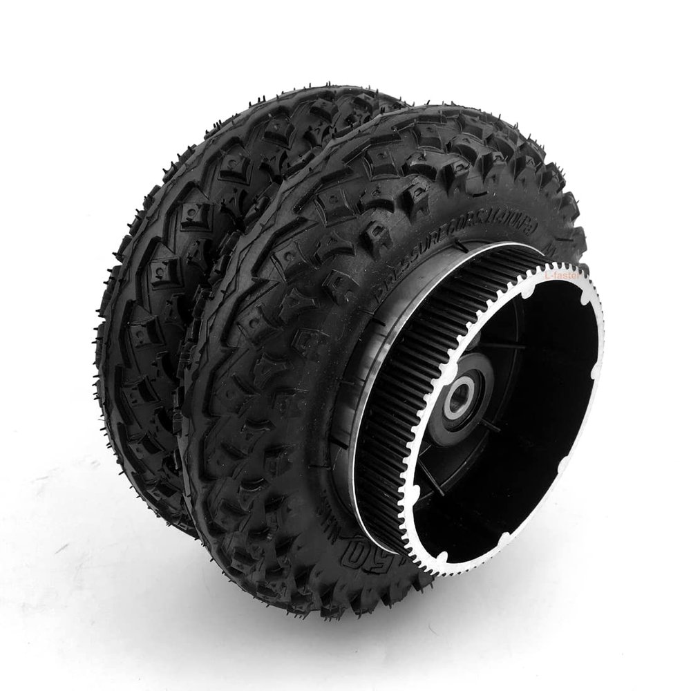 8 Inch Double-Wheels 200x50 Inflated Off Road Tyre With 5M Pulley 72 Teeth For Belt Drive All Terrain Skateboard