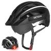 VICTGOAL Bike Helmet for Men Women with Led Light Detachable Magnetic Goggles Removable Sun Visor Mountain & Road Bicycle Helmets Adjustable Size Adult Cycling Helmets (M: 54-58 cm, Black White) view 1